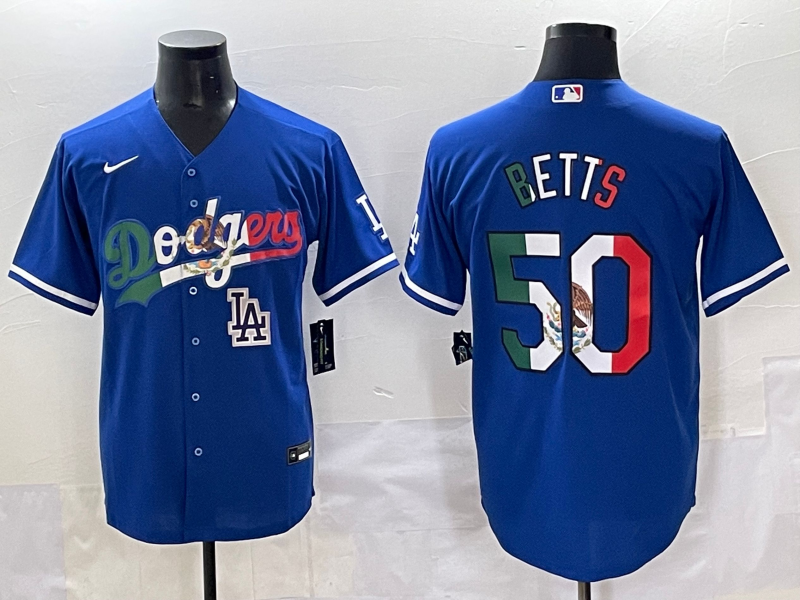 Men 2025 Los Angeles Dodgers #50 Betts Blue Nike 2025 MLB All Star Jersey style 009